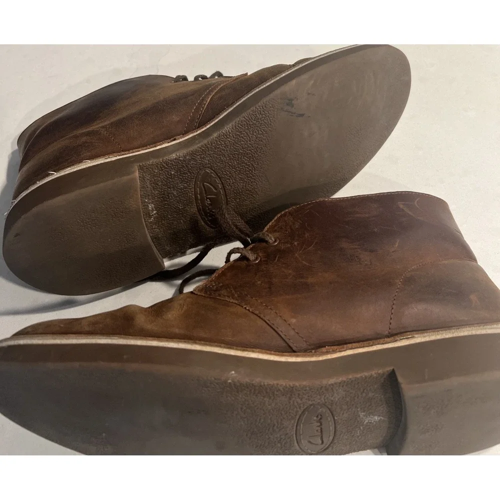 Clarks Boots Mens 10 M Chukka‎ Bootie Brown Leather